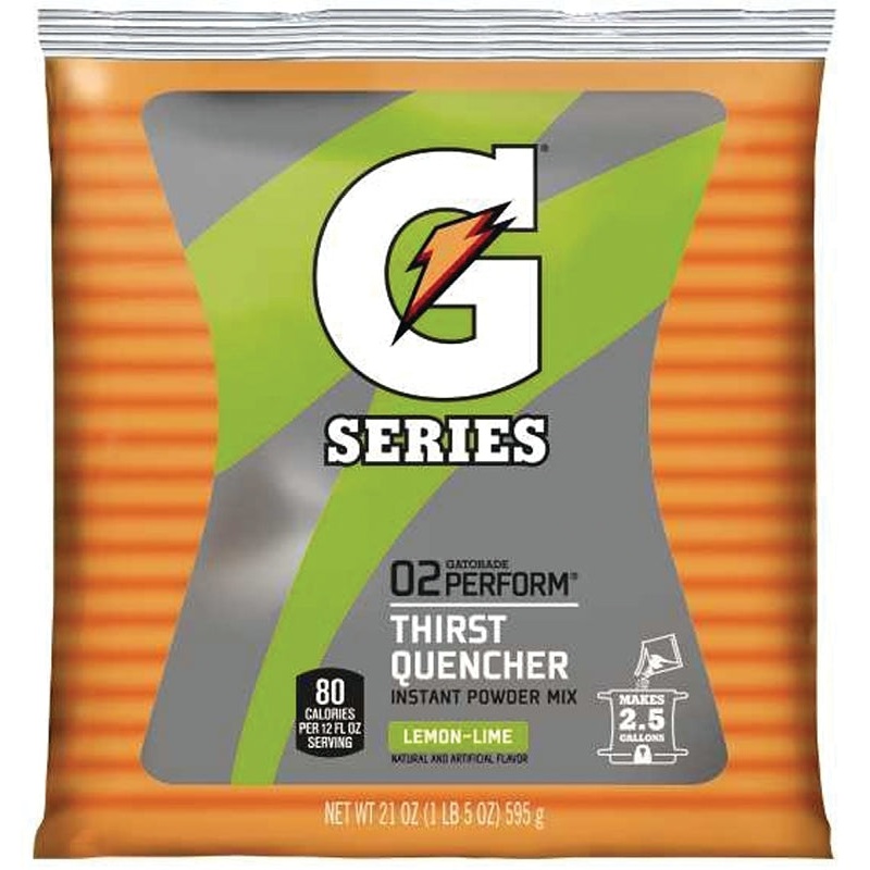 Gatorade 03969 Thirst Quencher Instant Powder Sports Drink Mix, Powder, Lemon-Lime Flavor, 21 oz Pack