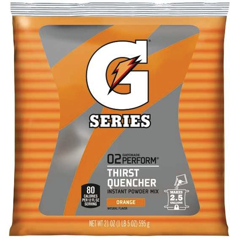 Gatorade 03970 Thirst Quencher Instant Powder Sports Drink Mix, Powder, Orange Flavor, 21 oz Pack
