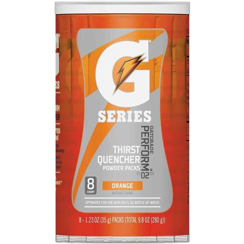 Gatorade 04701 Thirst Quencher Sports Drink Mix, Water, Powder, Orange, 1.23 oz Packet