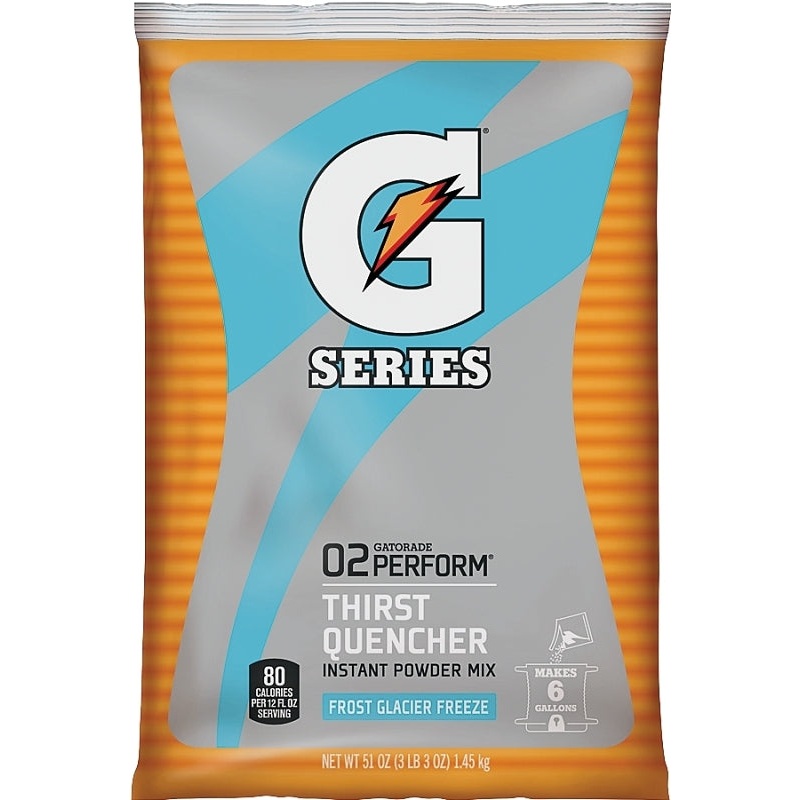 Gatorade 33676 Thirst Quencher Instant Powder Sports Drink Mix, Powder, Glacier Freeze Flavor, 51 oz Pack