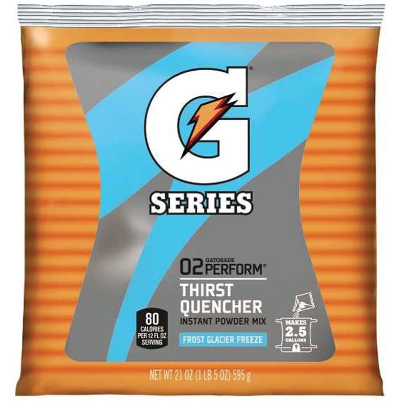 Gatorade 33677 Thirst Quencher Instant Powder Sports Drink Mix, Powder, Glacier Freeze Flavor, 21 oz Pack