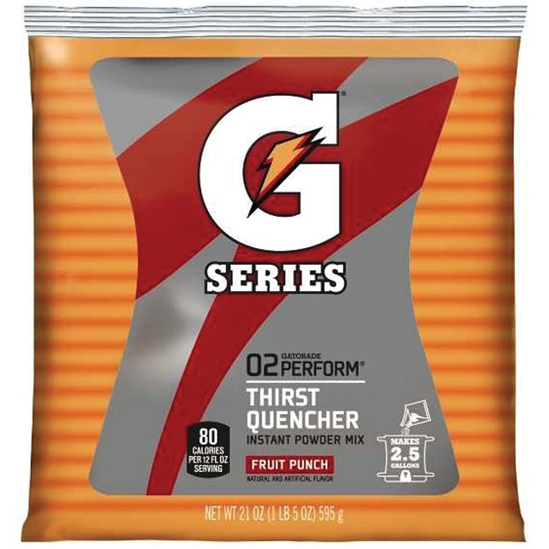 Gatorade 33691 Thirst Quencher Instant Powder Sports Drink Mix, Powder, Fruit Punch Flavor, 21 oz Pack