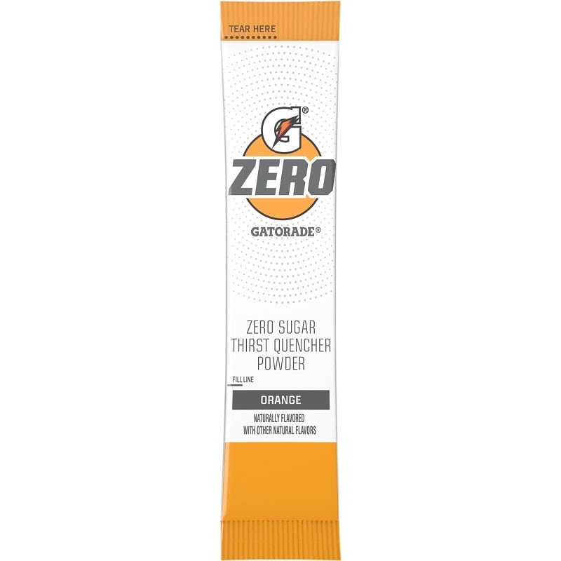 Gatorade 4490 Zero Sugar Thirst Quencher Powder, Dry, Powder, Orange, 0.97 oz Packet