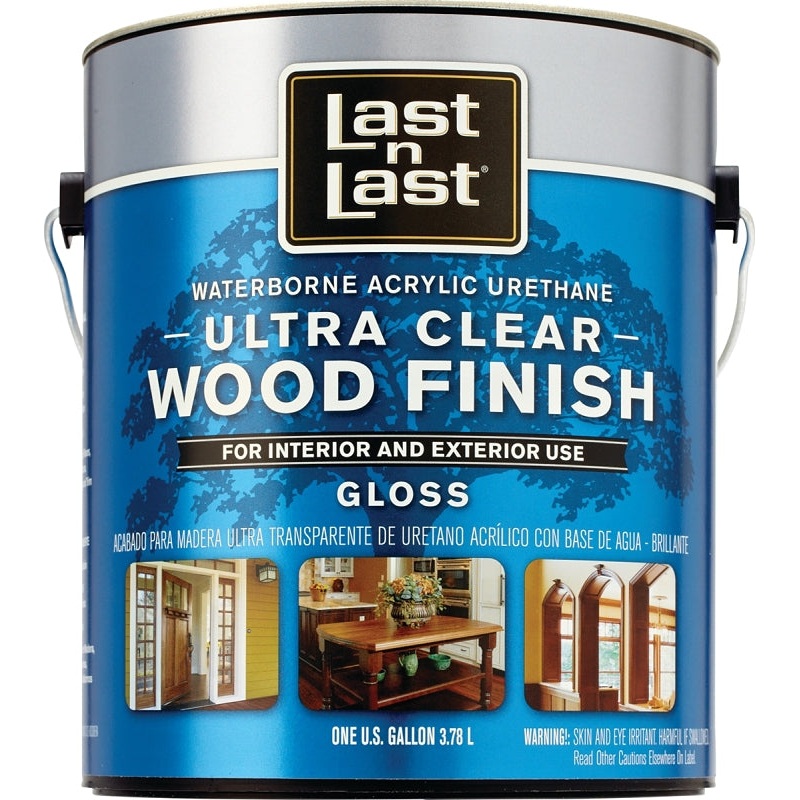 Last n Last 13001 Ultra Clear Wood Finish, Gloss, Liquid, Ultra Clear, 1 gal, Can