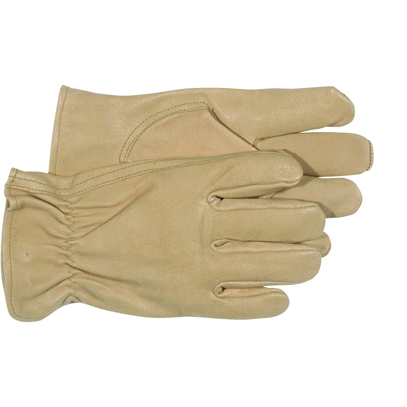 Boss B83071-L Gloves, Men’s, L, 8 to 8-3/8 in L, Keystone Thumb, Elastic Cuff, Pigskin Leather, White