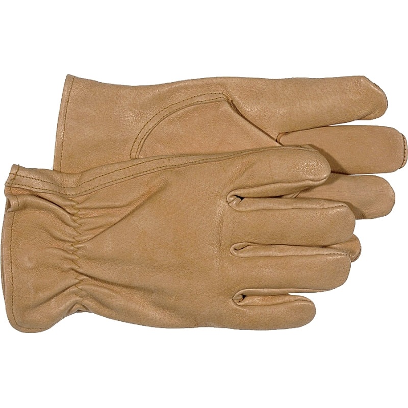 Boss B83071-XL Gloves, Men’s, XL, 8-3/8 to 8-3/4 in L, Keystone Thumb, Elastic Cuff, Pigskin Leather, White