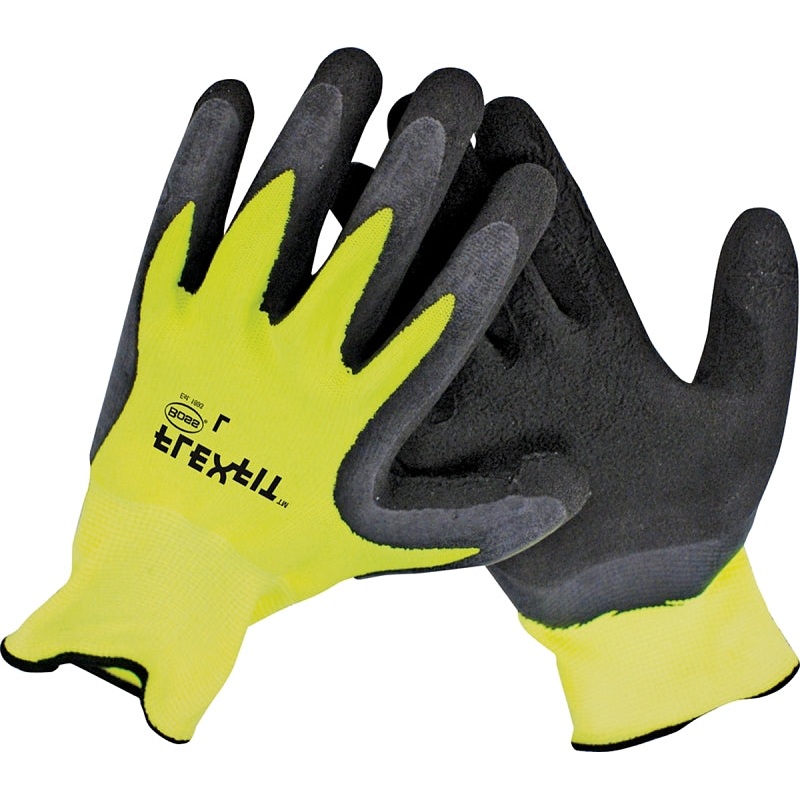 Boss GUARDIAN ANGEL 8412B Gloves, Men’s, S, Knit Wrist Cuff, Latex Coating, Polyester Glove, Black