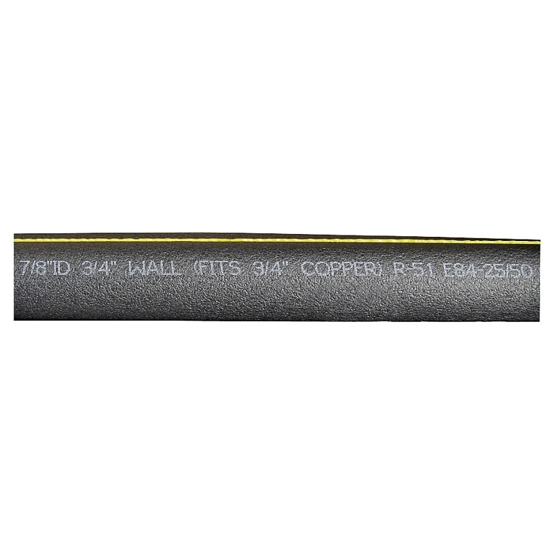 Quick R 70781T Pipe Insulation, 7/8 in ID x 2-3/8 in OD Dia, 6 ft L, Polyolefin, Charcoal