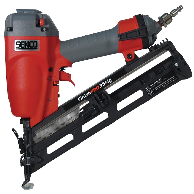 Senco FinishPro Series 6G0001N Finish Nailer, 110 Magazine, 34 deg Collation, Plastic Strip Collation, 3.2 scfm Air