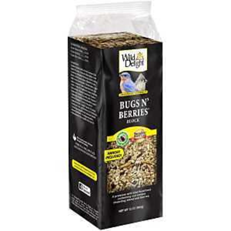 Wild Delight Bugs N’ Berries 388310 Wild Bird Food, 12 oz Block