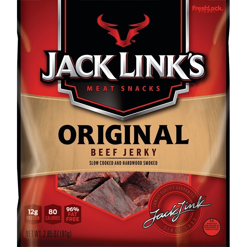 Jack Link’s 10000007611 Snack, Jerky, Original, 2.85 oz, Beef, Citric Acid, Flavorings, Hydrolyzed Corn Protein