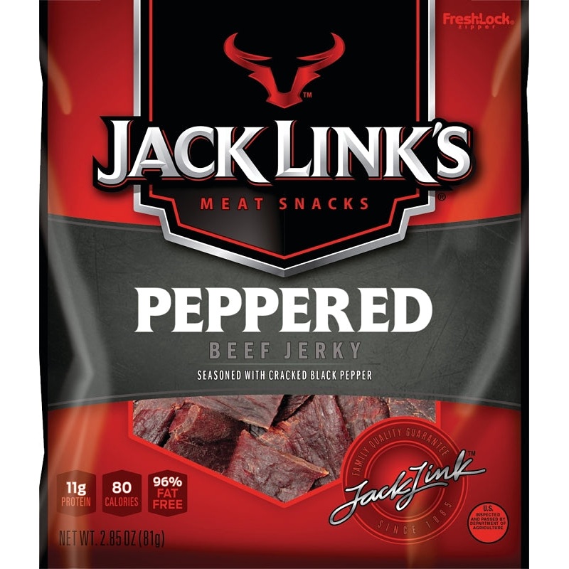 Jack Link’s 10000007614 Snack, Jerky, Pepper, 2.85 oz, Beef, Citric Acid, Hydrolyzed Corn Protein
