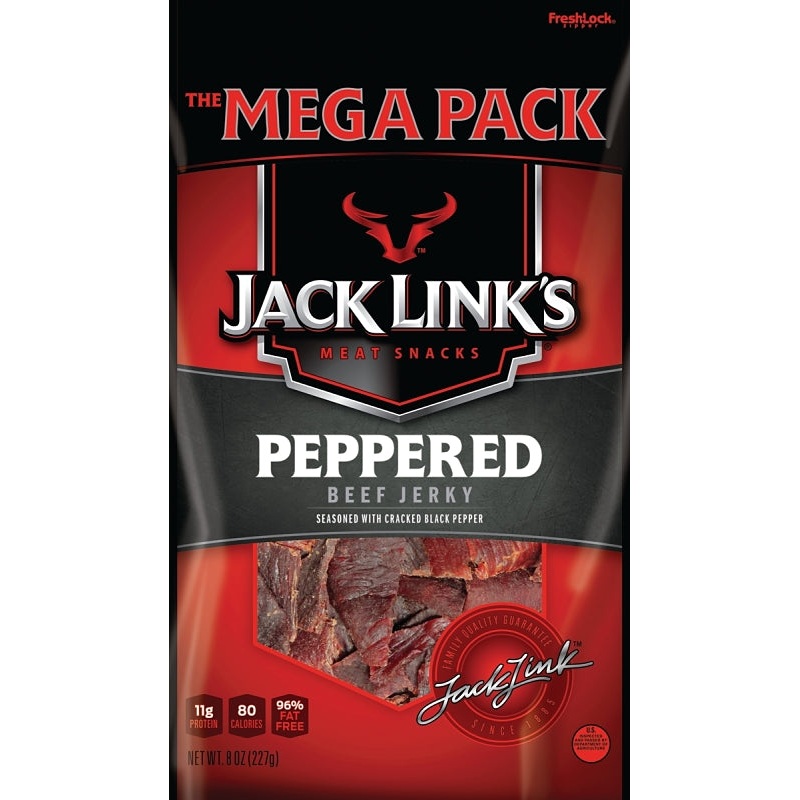 Jack Link’s 10000008210 Snack, Jerky, Pepper, 8 oz