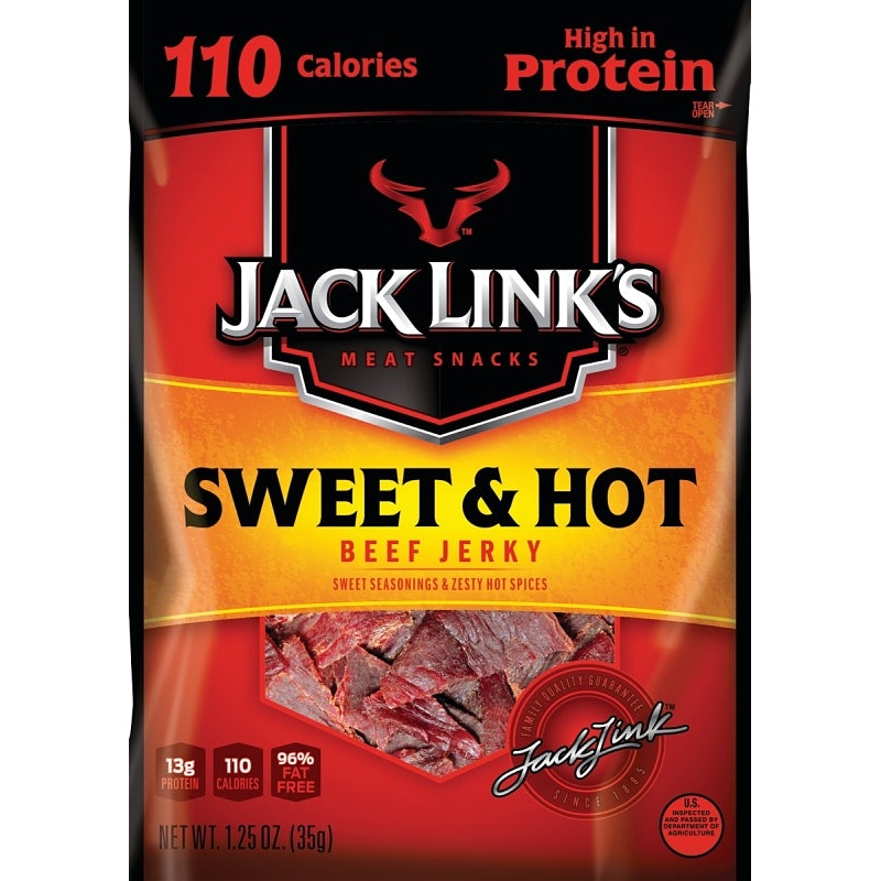 Jack Link’s 10000008342 Snack, Jerky, Sweet, Hot, 1.25 oz