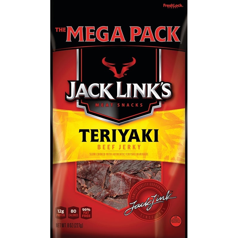Jack Link’s 10000008407 Snack, Jerky, Teriyaki, 8 oz