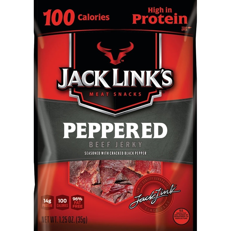 Jack Link’s 10000008421 Snack, Jerky, Pepper, 1.25 oz, Pouch