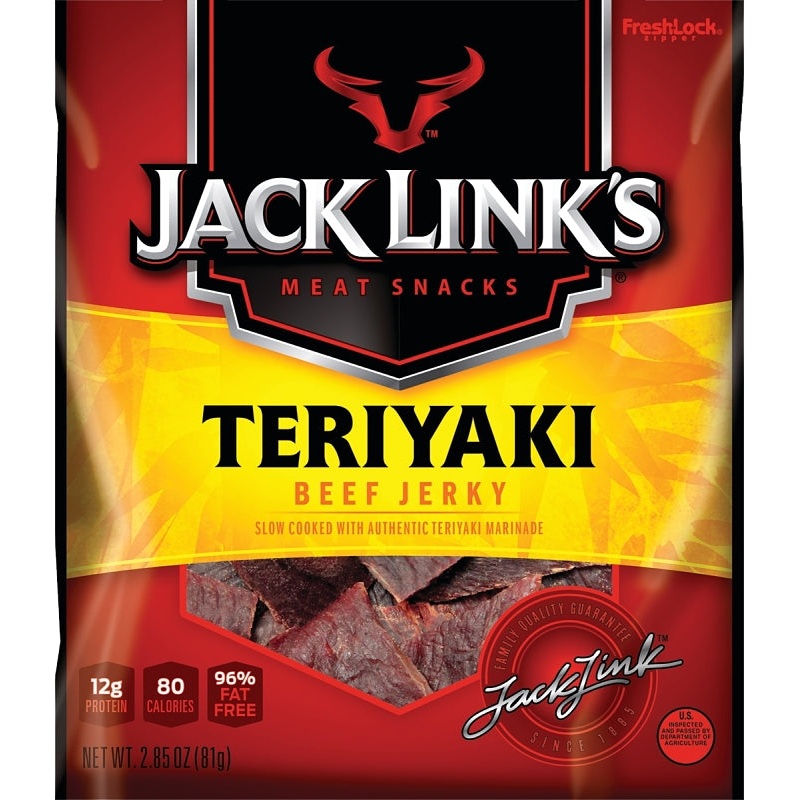 Jack Link’s 10000008447 Snack, Jerky, Teriyaki, 2.85 oz, Beef, Citric Acid, Flavorings