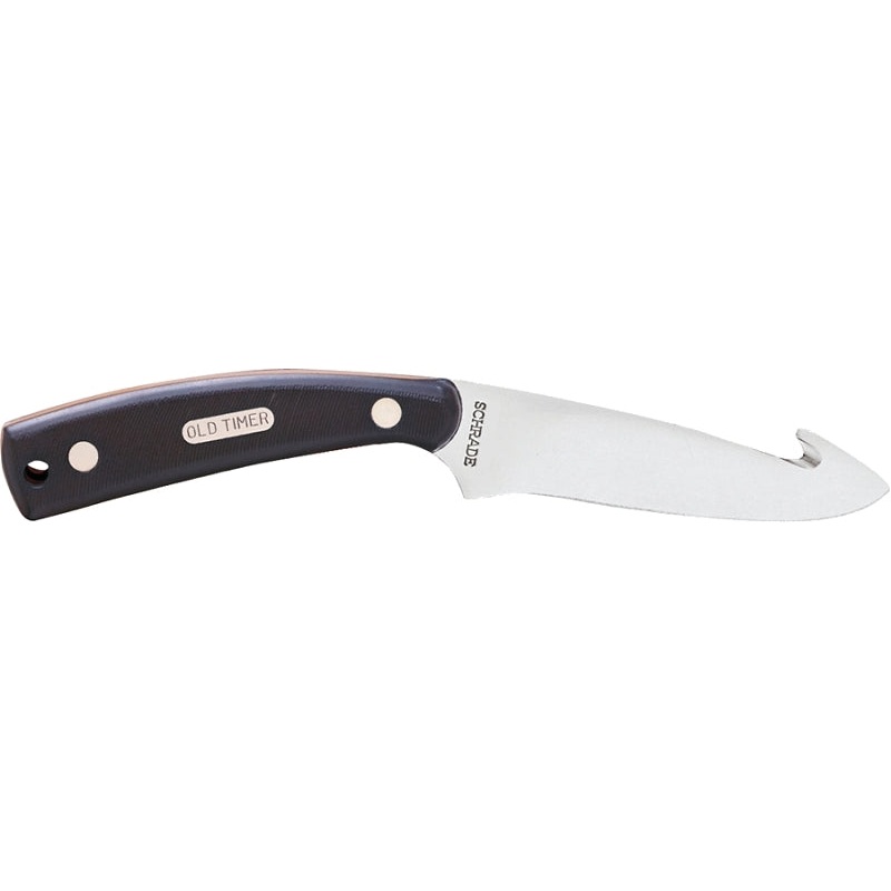 Schrade 158OT Blade Knife, 3-1/2 in L Blade, 0.15 in W Blade, 7Cr17MoV High Carbon Stainless Steel Blade, Black Handle