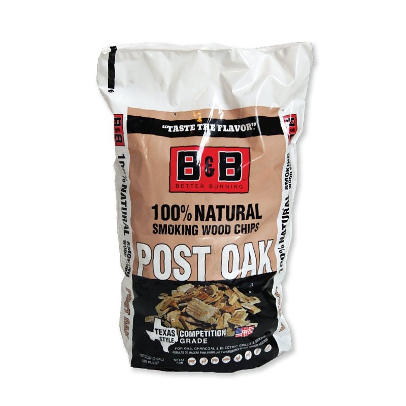 B & B Charcoal 00124 Series Smoking Chips, Post Oak, Wood, 180 cu-in