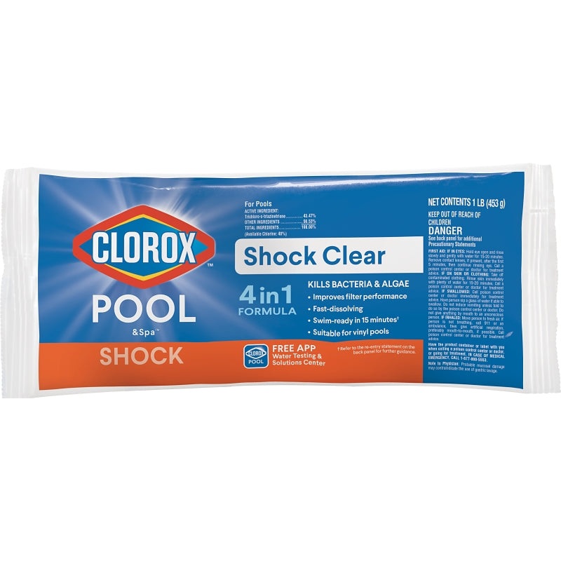 Clorox POOL & Spa Shock Clear 32736CLX Series Chlorine, 1 lb
