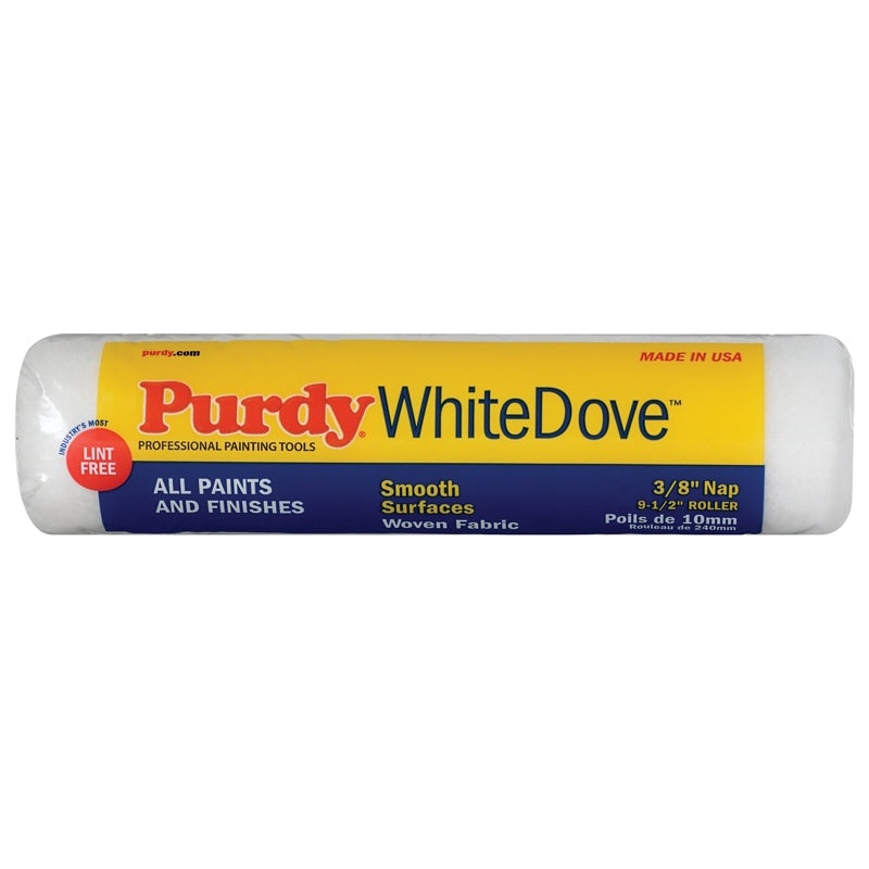 Purdy White Dove 137671M92 Roller Cover, 3/8 in Thick Nap, 9-1/2 in L, Woven Dralon Fabric Cover