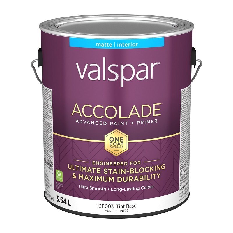Accolade 029.1011003.007 Interior Paint and Primer, Acrylic, Matte, Tint Base, 1 gal, 37 sq-m Coverage Area