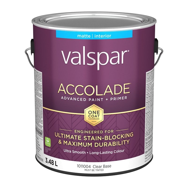 Accolade 029.1011004.007 Interior Paint and Primer, Acrylic, Matte, Clear, 1 gal, 37 sq-m Coverage Area
