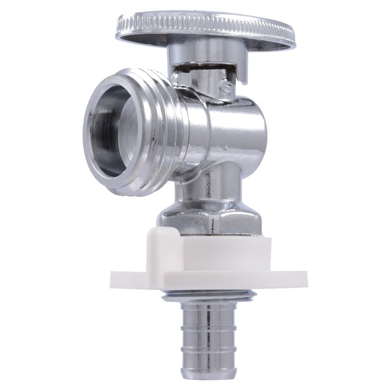 SharkBite 23064LF Crimp Angle Stop, 1/2 x 3/4 in Connection, Barb x MHT, 160 psi Pressure, Brass Body