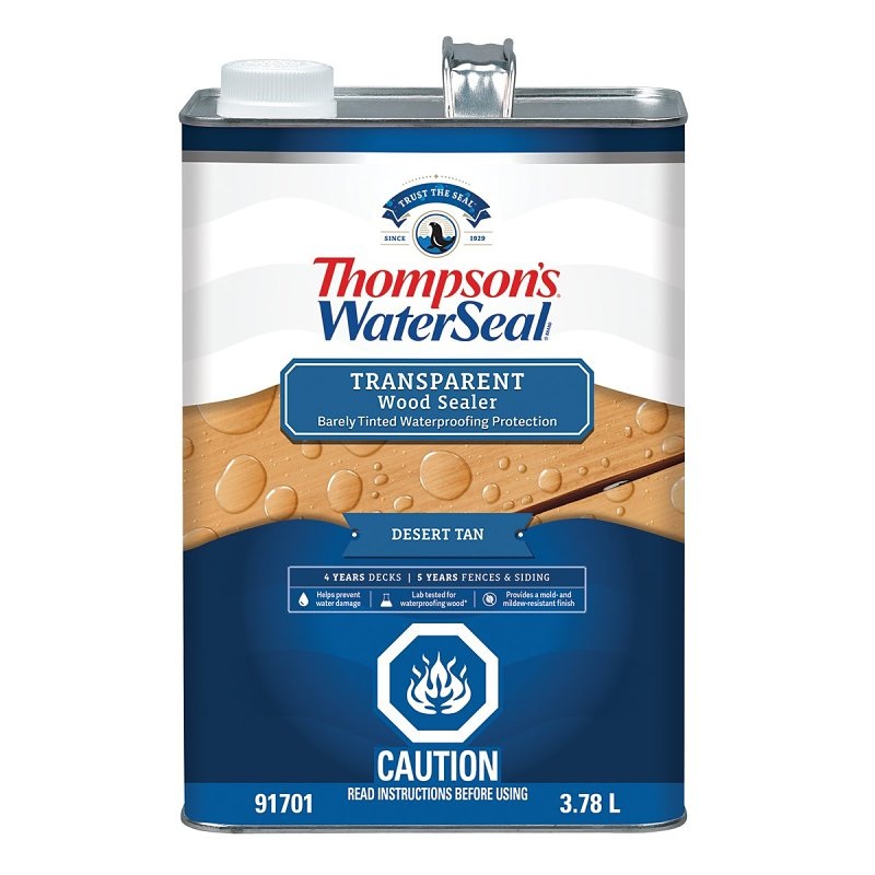 Thompson’s WaterSeal THCP91701-16 Wood Sealer, Transparent, Liquid, Desert Tan, 1 gal, Can