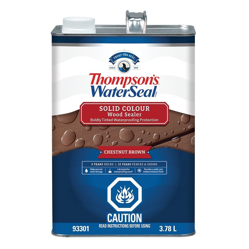 Thompson’s WaterSeal THCP93301-16 Wood Sealer, Solid, Liquid, Chestnut Brown, 1 gal, Can