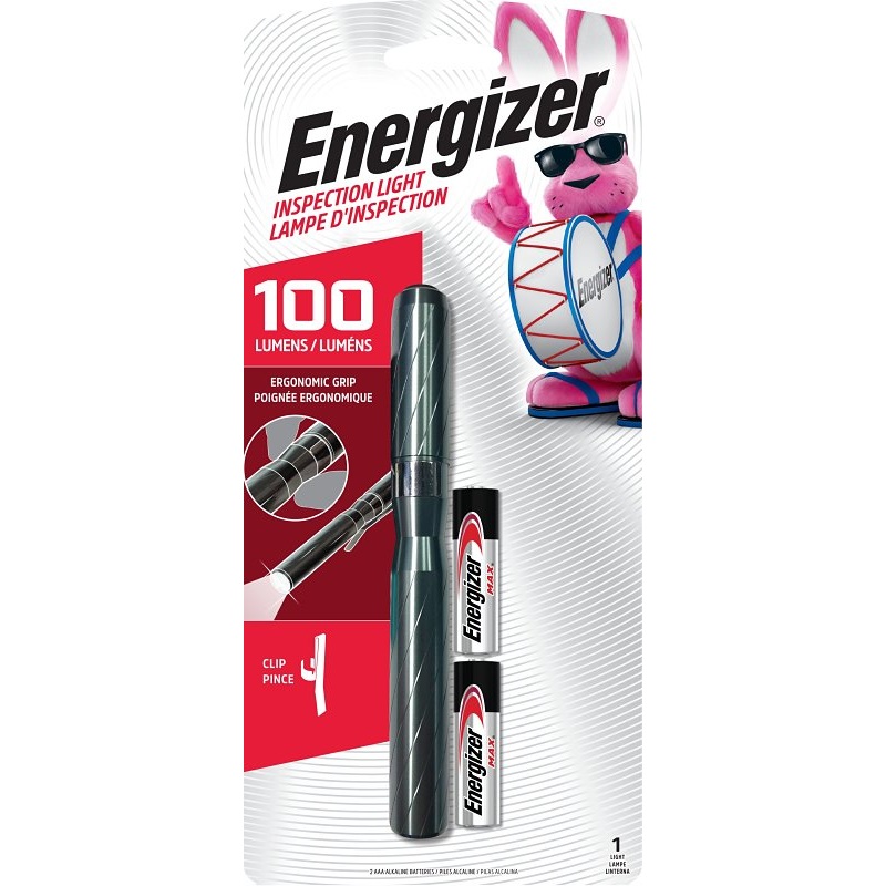 Energizer ENPMHH22E Performance Metal Inspection Light, AAA Battery, Alkaline Battery, LED Lamp, 100 Lumens