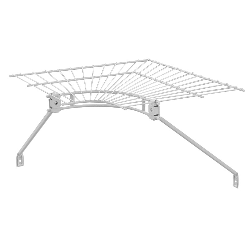 ClosetMaid 21067 Shelf and Rod Corner Kit, 21-1/2 in L, 21-1/2 in W, Steel, White