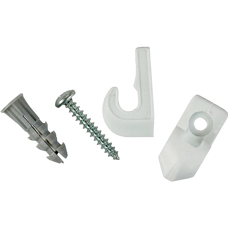 ClosetMaid 7546 Wall Clip, Resin, White, Wall