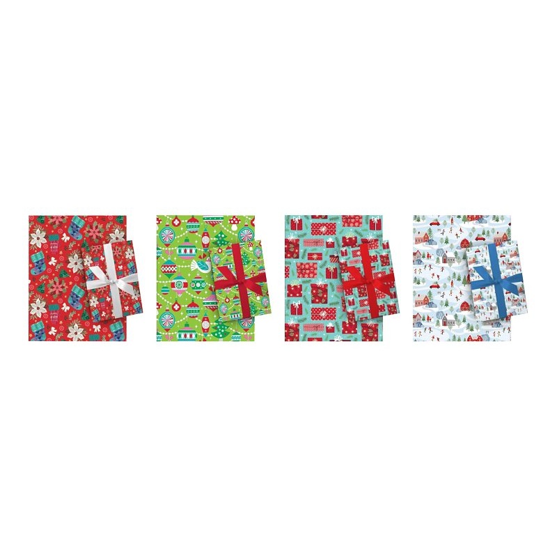 Santas Forest 67903 Whimsical Gift Wrap, Paper, Assorted, Matte