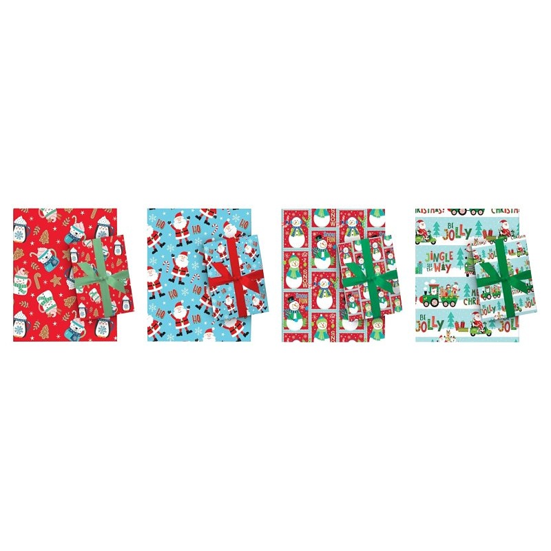 Santas Forest 67905 Juvenile Gift Wrap, Paper, Assorted, Matte