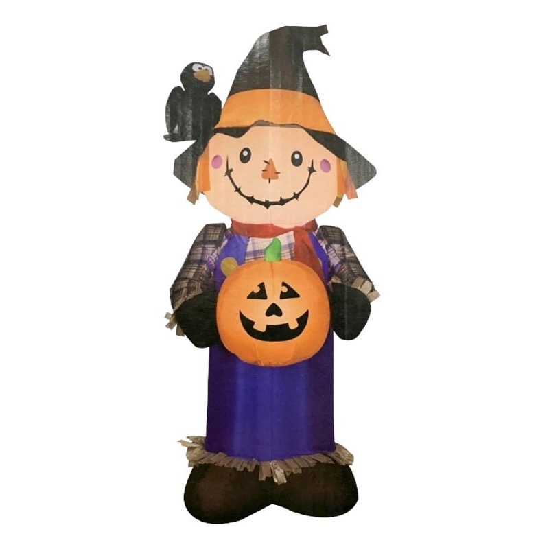 Santas Forest 90982 Inflatable Scarecrow, 5 ft H, Polyester, Multi Color, Internal Light/Music: Internal Light, Indoor/Outdoor