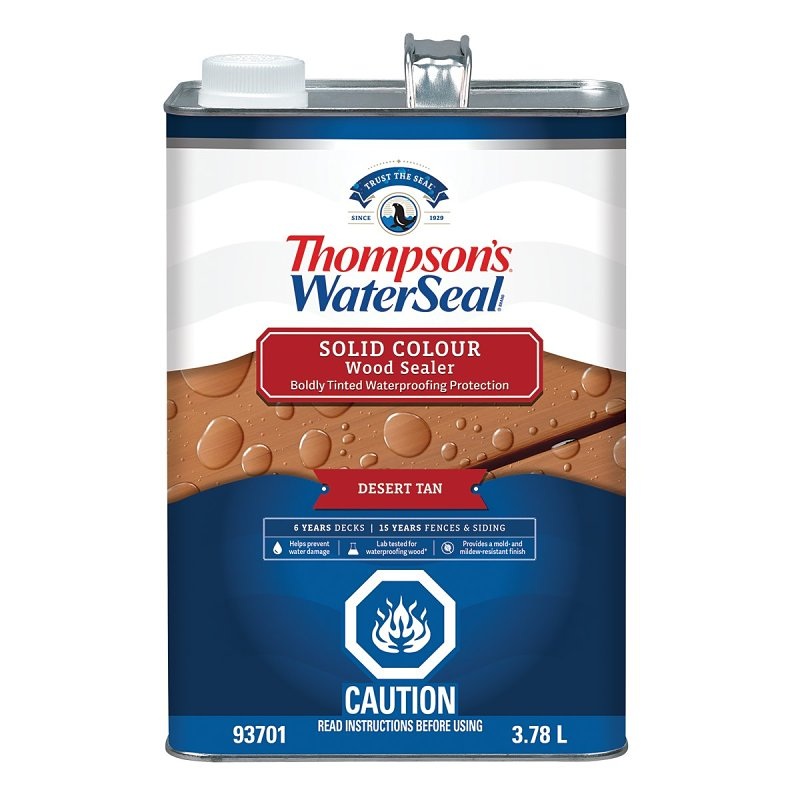 Thompson’s WaterSeal THCP93701-16 Wood Sealer, Solid, Liquid, Desert Tan, 1 gal, Can
