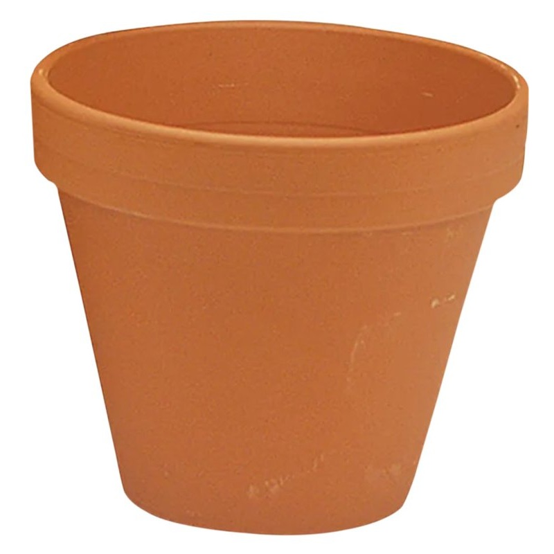 Ceramo S-6 Pot, 6 in Dia, 5-1/4 in H, Flower Design, Red Clay