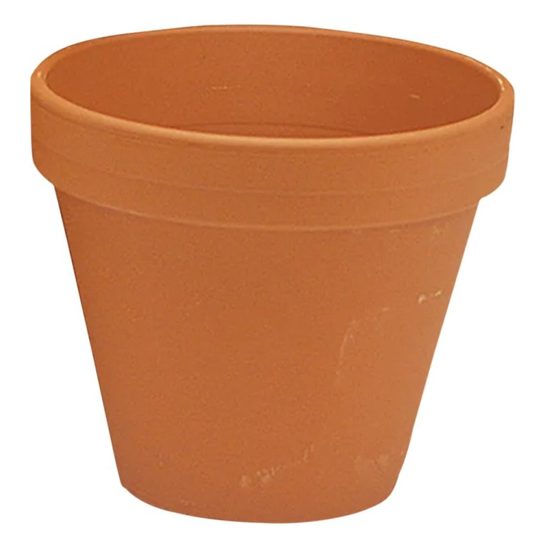 Ceramo S-8 Pot, 7-3/4 in Dia, 6-3/4 in H, Flower Design, Red Clay
