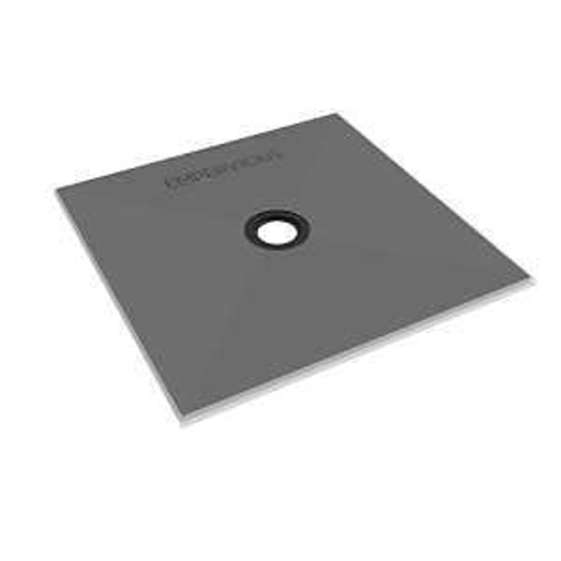 Emser Tile Empervious Series ZGBSP4848 Shower Pan With Drain, 48 in L, 48 in W, 1 in H, Fiberglass/XPS Foam