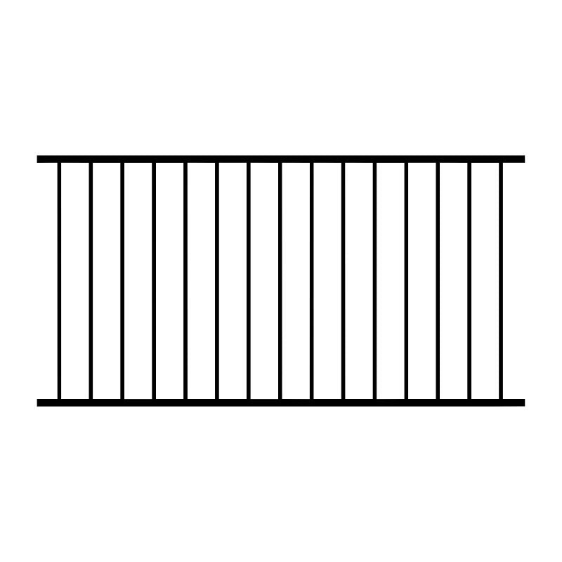 Nuvo Iron DSR3470-DB Railing Panel, 34 in OAH, Steel Rail, Textured Black Rail