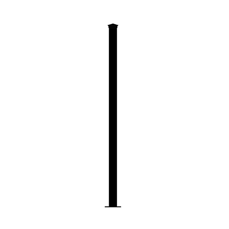 Nuvo Iron DSRP2244-B Railing Post, 2 in L, 2 in W, 44 in H, Steel, Textured Black