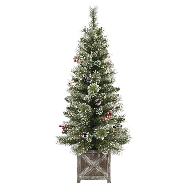 Puleo Asia Limited 333-4464-ST40LW Pre-Lit Snowy Dakota Pine Tree, 106 Tips, B/O, 4 ft