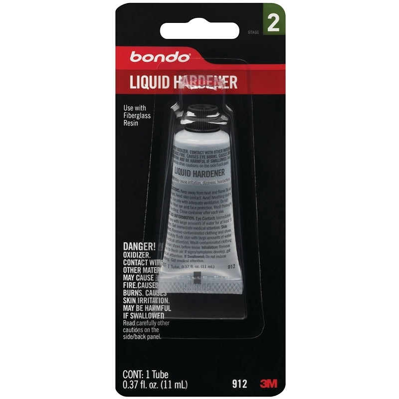 Bondo 912 Liquid Hardener, 0.37 oz Tube, Liquid