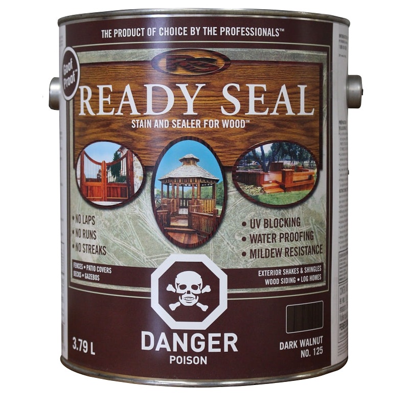 Ready Seal 125C Wood Stain and Sealant, Dark Walnut, 1 gal