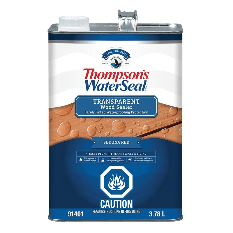 Thompson’s WaterSeal THCP91401-16 Wood Sealer, Transparent, Liquid, Sedona Red, 1 gal, Can