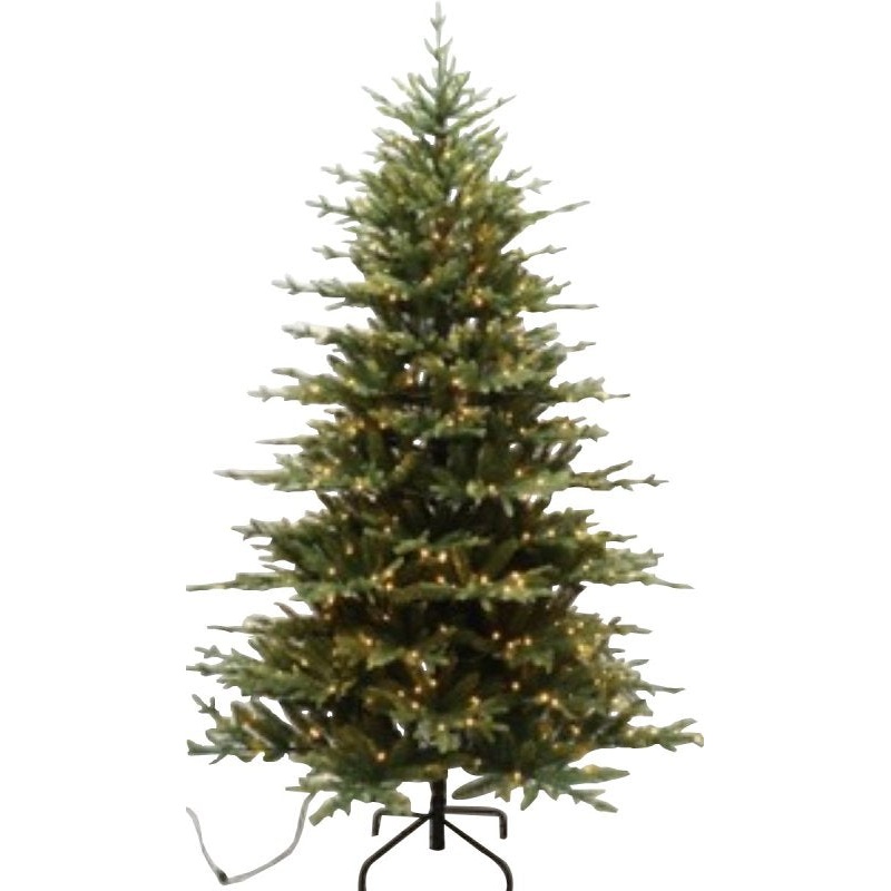 Santas Forest 61914 Pre-Lit Cascade Noble Fir Tree, 12 ft H, Nobel Fir Family, Mini Bulb, Multi/Clear Light
