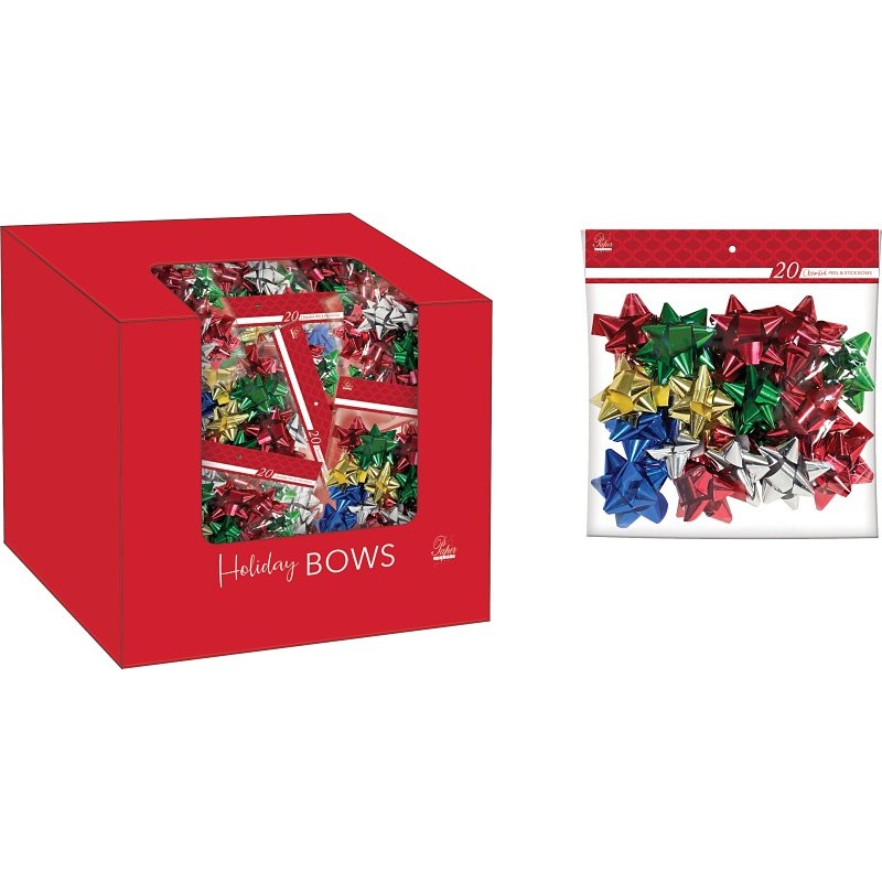 Santas Forest 67920 Gift Bow, 3 in, Traditional, Plastic, Assorted
