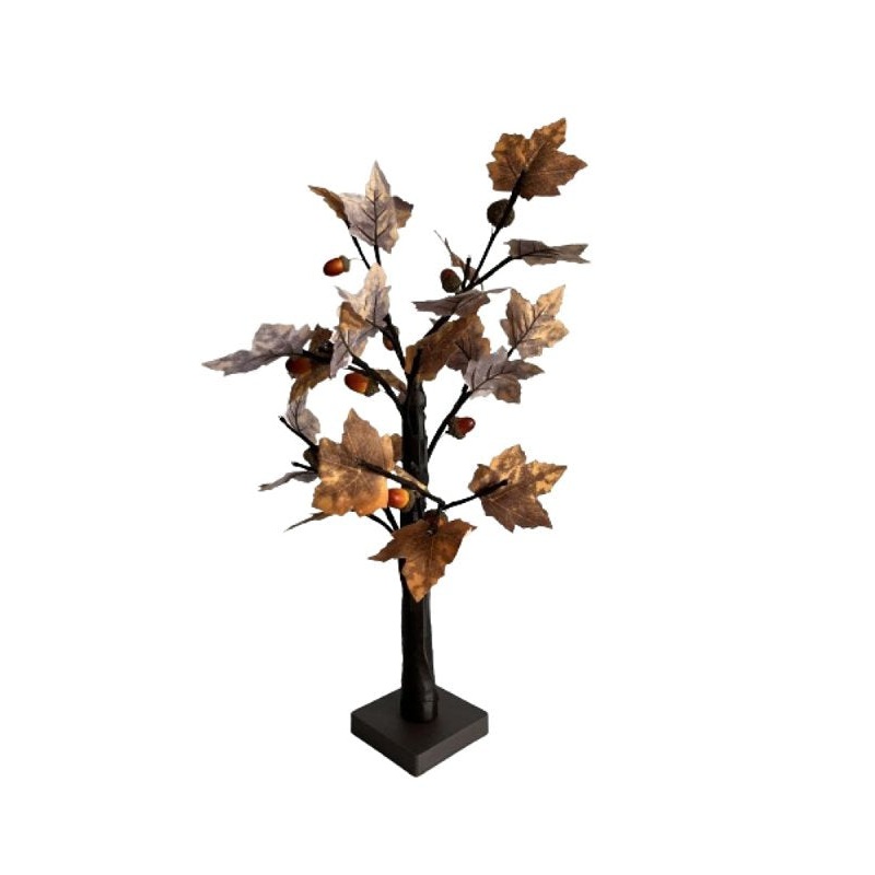 Santas Forest 19905 Maple Tree w/Acorns, 22 in H, Maple, Warm White Light