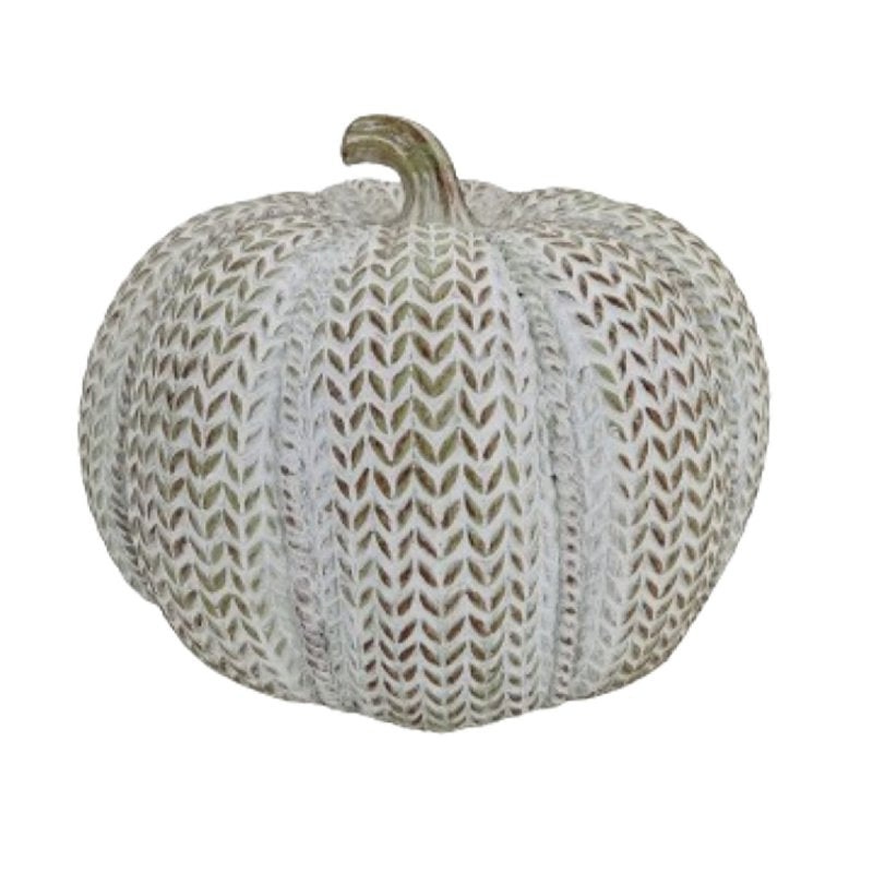 Santas Forest 89932 Resin Pumpkin, 6-1/2 in H, Resin, White, Indoor